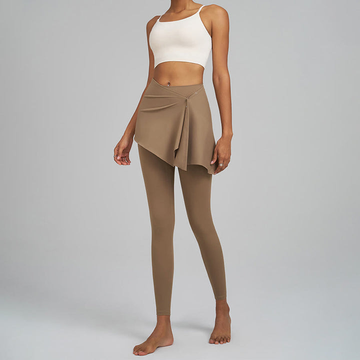 Pantaloni da yoga da donna Olivenorma a vita alta e lunghezza intera con dettaglio a portafoglio. - image 8