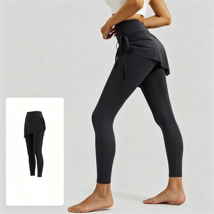 Gonna a portafoglio a vita alta Olivenorma con coulisse e pantaloni da yoga da donna - Grigio canna di fucile - XXL - image 10