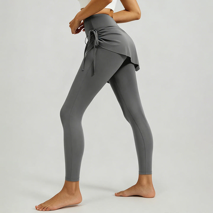Gonna a portafoglio a vita alta Olivenorma con coulisse e pantaloni da yoga da donna - image 9