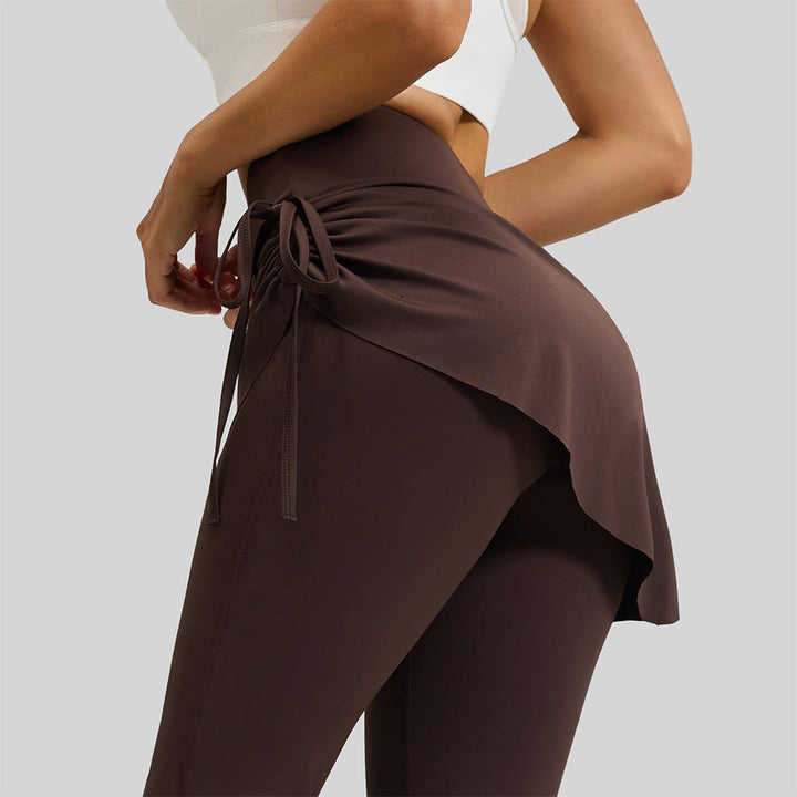 Gonna a portafoglio a vita alta Olivenorma con coulisse e pantaloni da yoga da donna - image 4