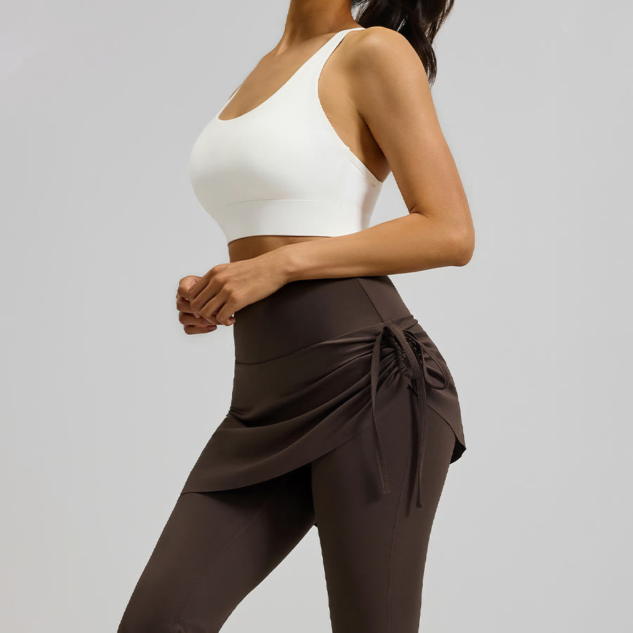Gonna a portafoglio a vita alta Olivenorma con coulisse e pantaloni da yoga da donna - image 5
