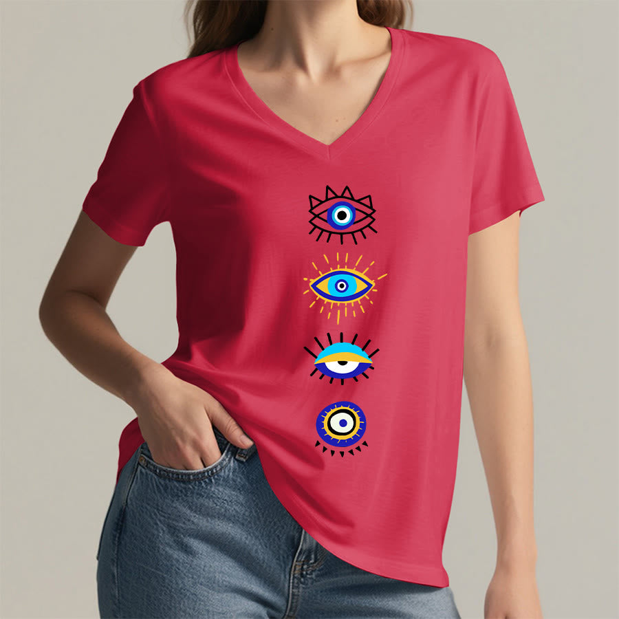 T-shirt da yoga con scollo a V e stampa "Evil Eye Collection" Olivenorma - image 29