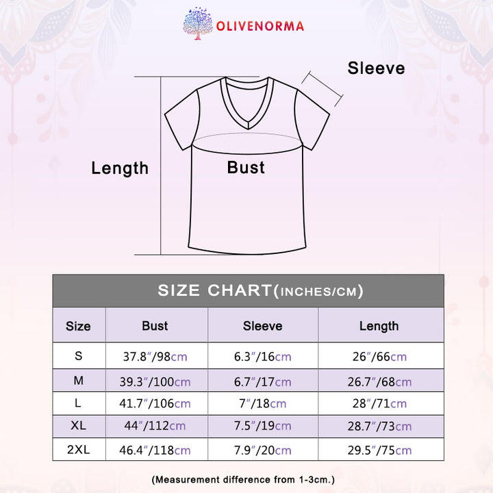 T-shirt da donna con scollo a V Olivenorma Boho con stampa artistica "DNA Tree Life". - image 39