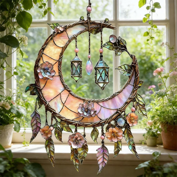 Ghirlanda floreale a forma di luna crescente 2D Olivenorma, acchiappasole in acrilico. - 30 cm * 30 cm - image 0