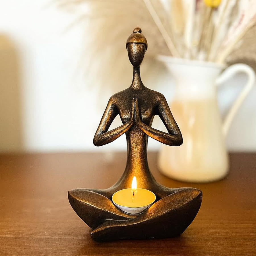 Scultura astratta minimalista Olivenorma Multi-Poses per meditazione e yoga, decorazione spirituale. - Portacandele da meditazione - image 0