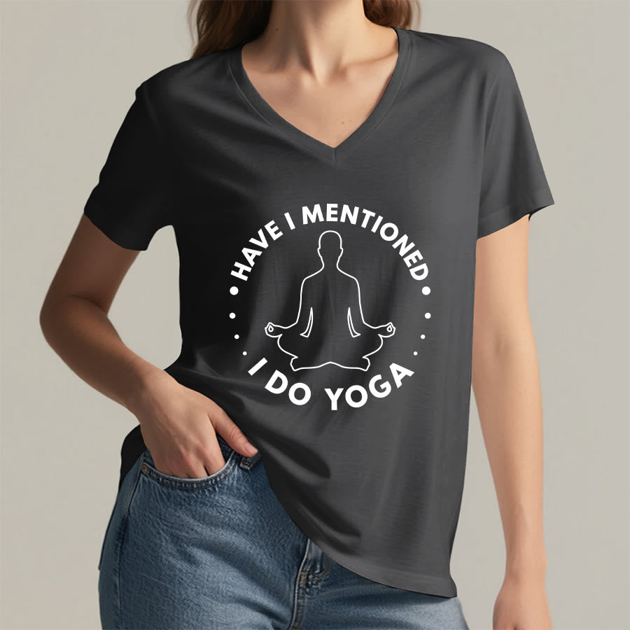 Olivenorma Have I Mentioned I Do Yoga Circular Meditation Figure Graphic Women's V Neck T-Shirt - image 23