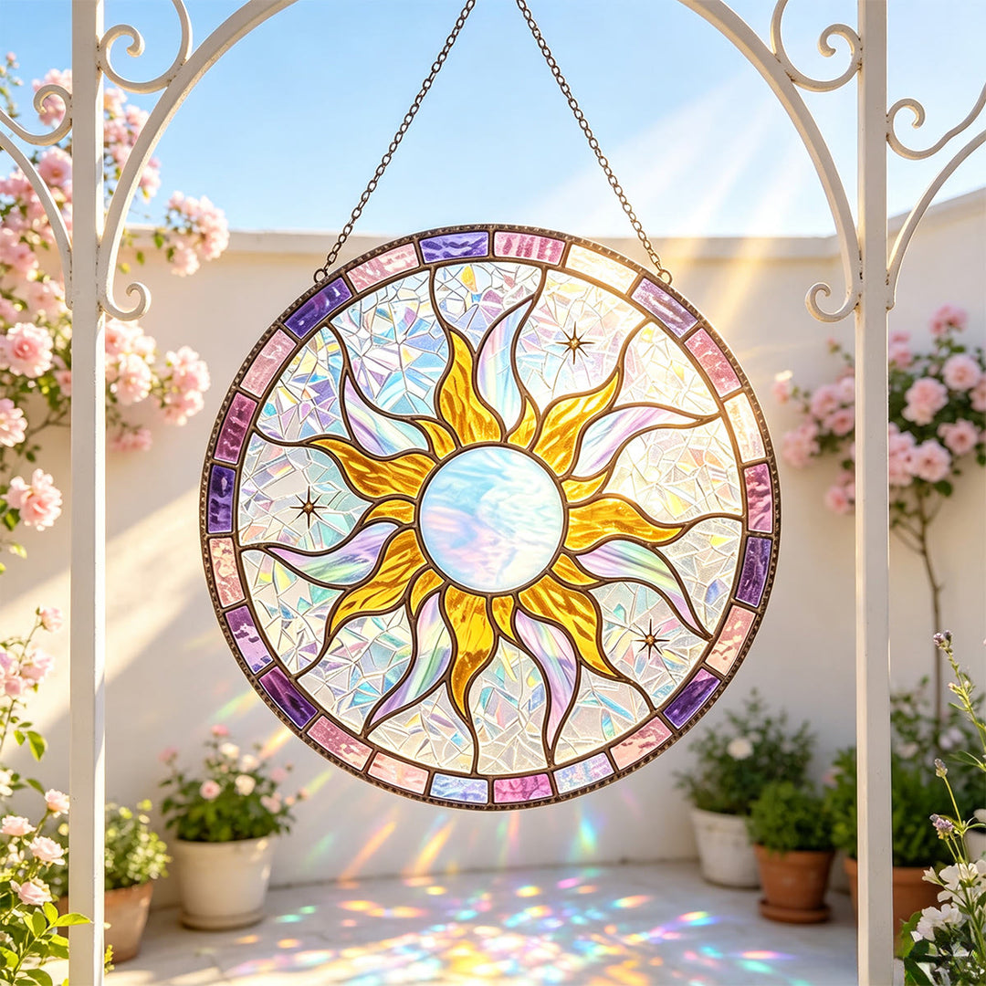 Acchiappasole Olivenorma con motivo a raggi di sole e vetrate colorate - image 1
