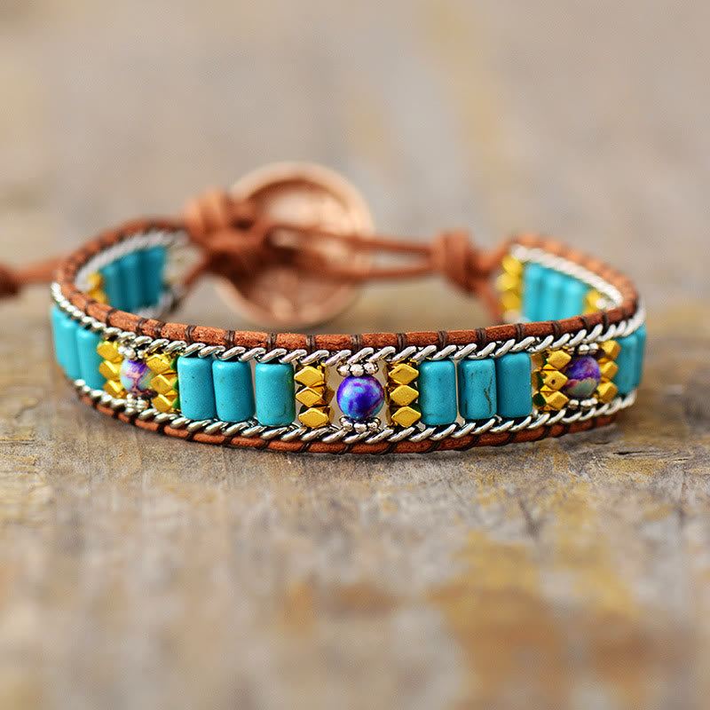 Bracciale Olivenorma turchese con design intrecciato in stile boho e simbolo di vitalità - image 2