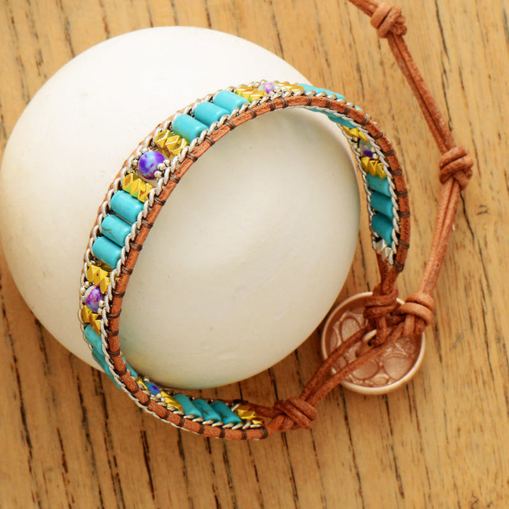 Bracciale Olivenorma turchese con design intrecciato in stile boho e simbolo di vitalità - image 3