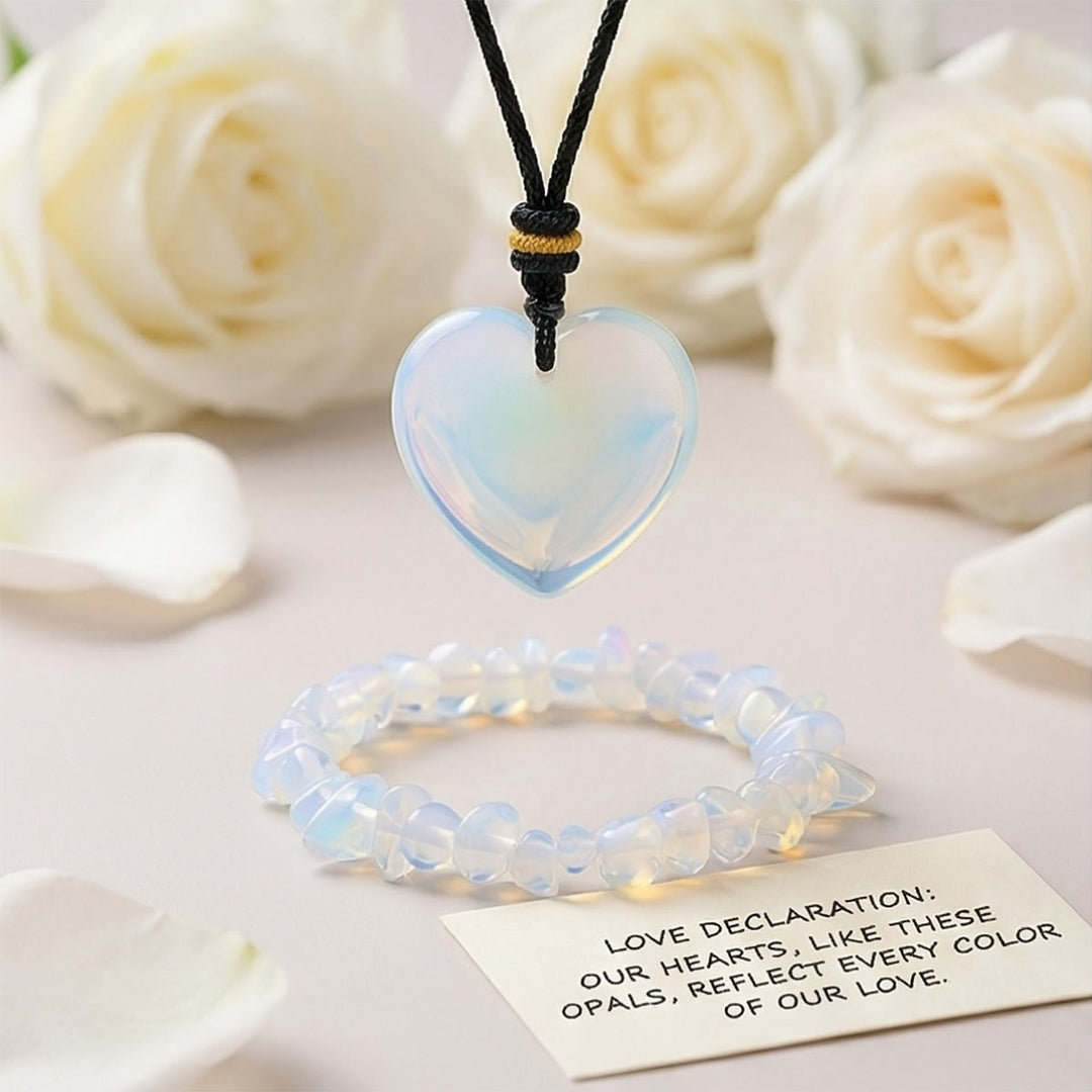 Bracciale Olivenorma con ciondolo a forma di cuore in cristallo e simbolo d'amore - Opale - image 19