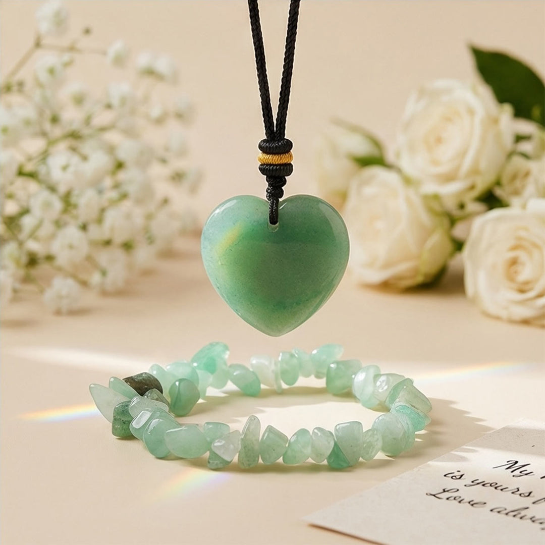 Bracciale Olivenorma con ciondolo a forma di cuore in cristallo e simbolo d'amore - Avventurina verde - image 17