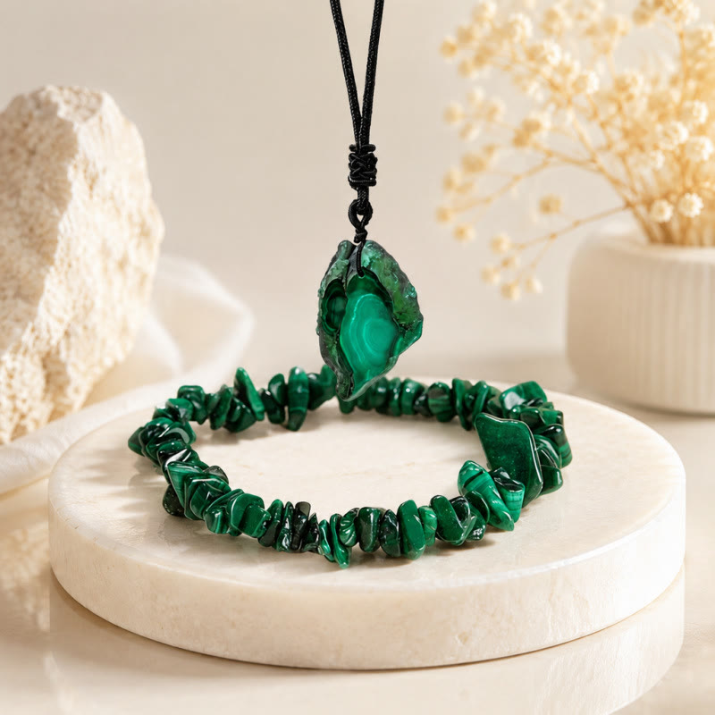 Bracciale Olivenorma con ciondolo a forma di cuore in cristallo e simbolo d'amore - Malachite - image 5