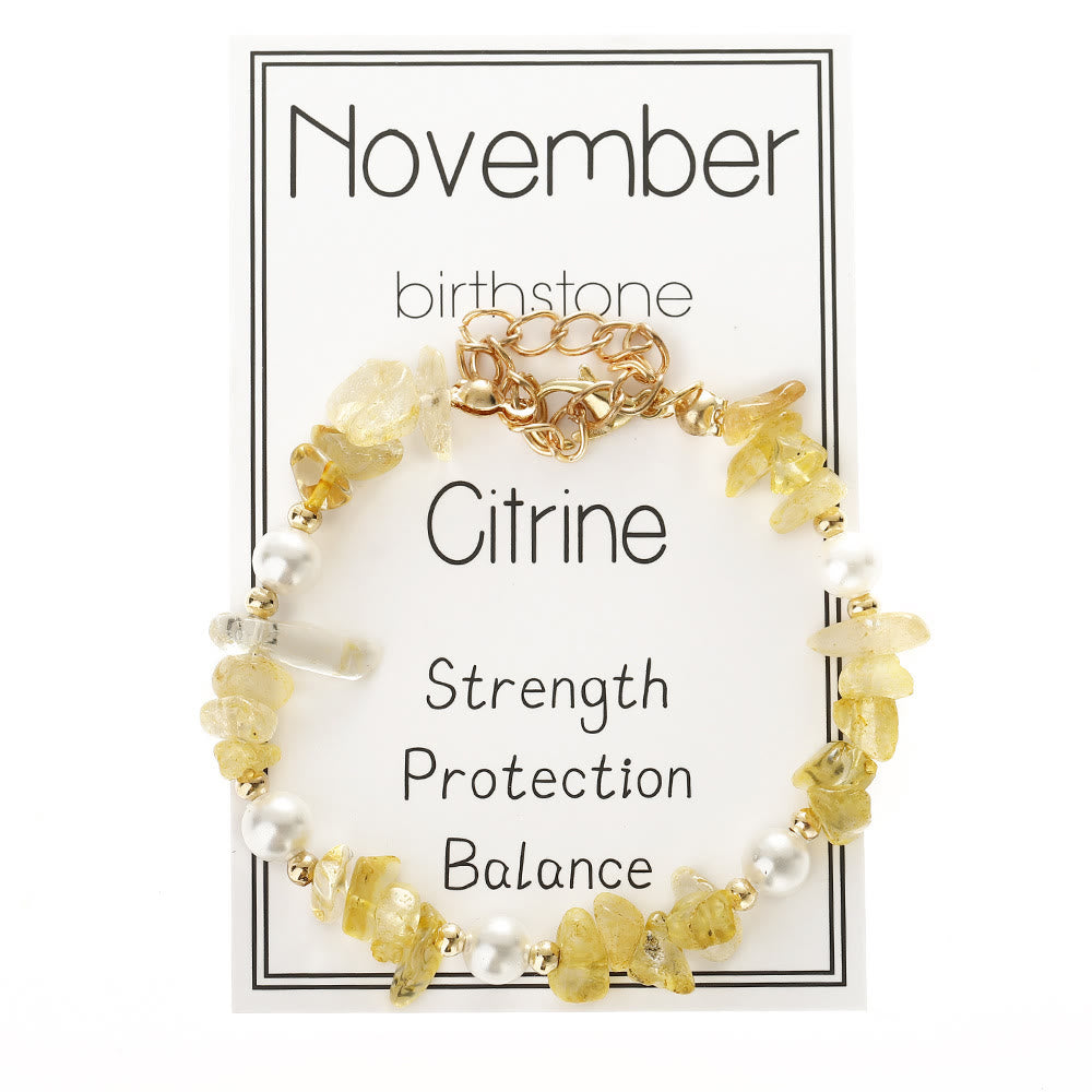 Bracciale Olivenorma con ciondolo in cristallo, pietra portafortuna del mese e design con simbolo di calma - Citrino - image 21