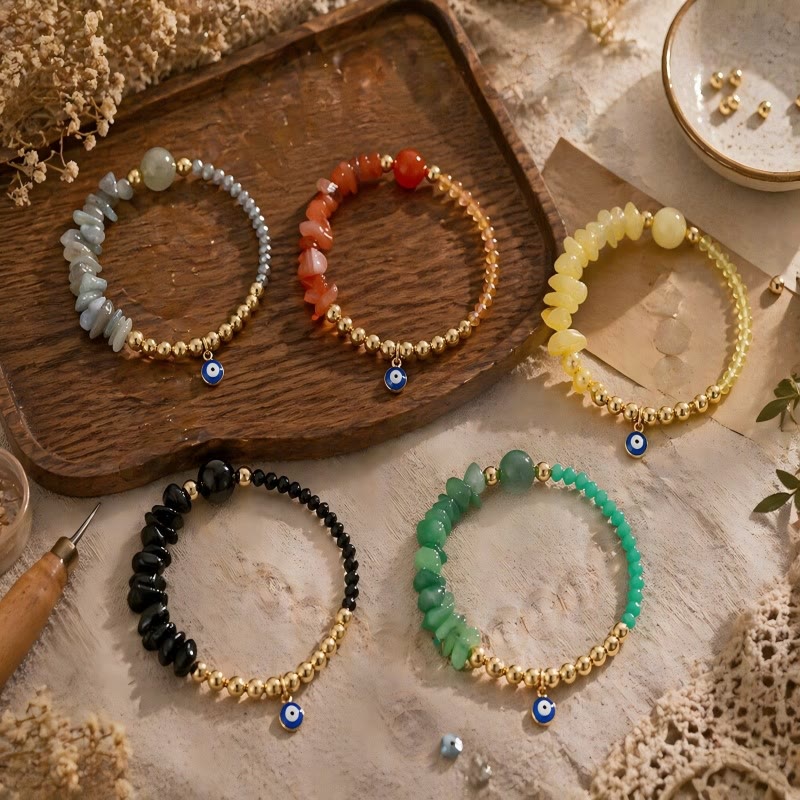 Bracciale Olivenorma con ciondolo a forma di occhio di Allah e cristalli. - image 0