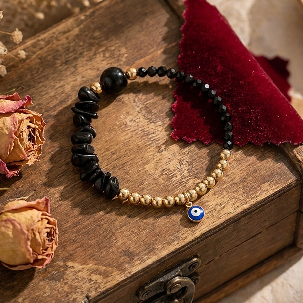 Bracciale Olivenorma con ciondolo a forma di occhio di Allah e cristalli. - Sodalite - image 29