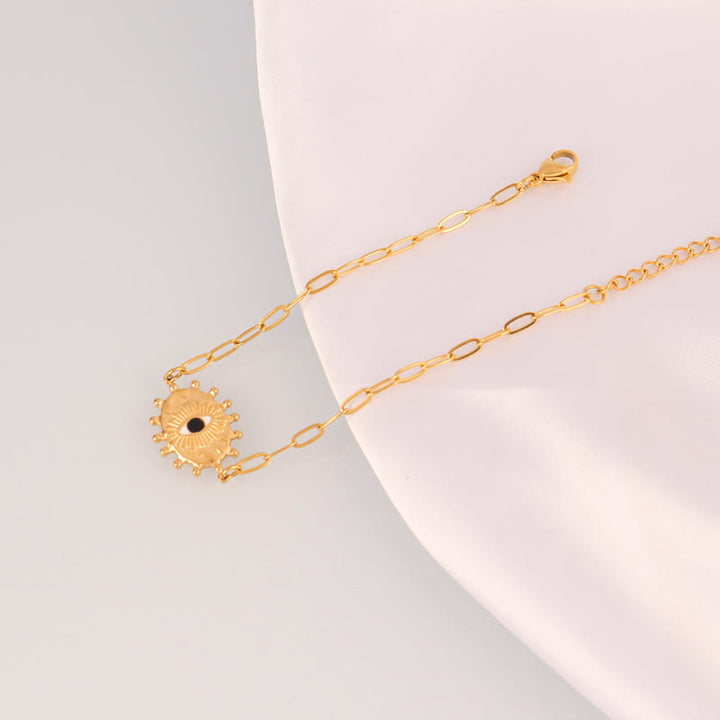 Bracciale Olivenorma in acciaio inossidabile con ciondolo a forma di occhio di Allah e simbolo di protezione. - Ciondolo a forma di sole con punto nero - image 11