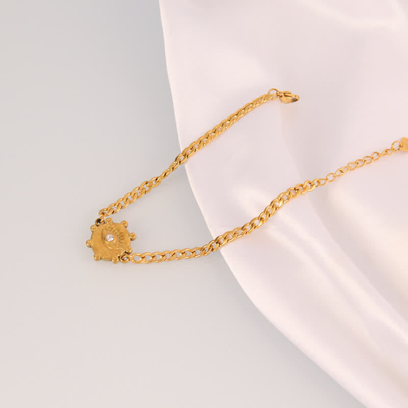 Bracciale Olivenorma in acciaio inossidabile con ciondolo a forma di occhio di Allah e simbolo di protezione. - Mini medaglione del sole - image 7