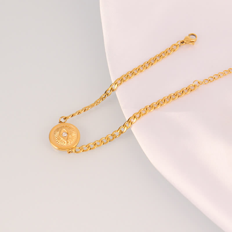 Bracciale Olivenorma in acciaio inossidabile con ciondolo a forma di occhio di Allah e simbolo di protezione. - Medaglione con occhio rotondo - image 17