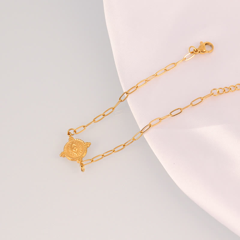 Bracciale Olivenorma in acciaio inossidabile con ciondolo a forma di occhio di Allah e simbolo di protezione. - Occhio di Allah in rilievo - image 15