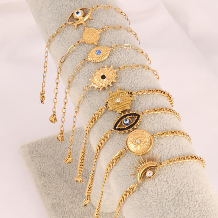 Bracciale Olivenorma in acciaio inossidabile con ciondolo a forma di occhio di Allah e simbolo di protezione. - image 0