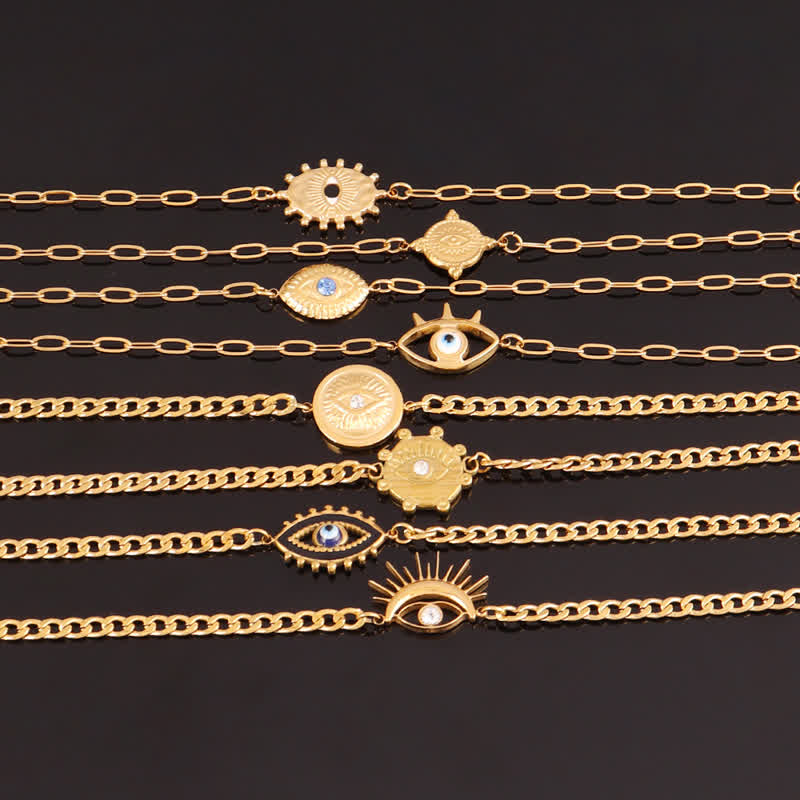 Bracciale Olivenorma in acciaio inossidabile con ciondolo a forma di occhio di Allah e simbolo di protezione. - image 2