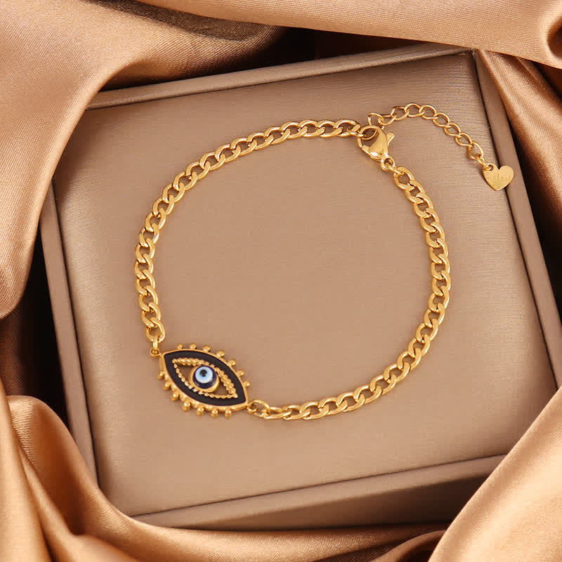 Bracciale Olivenorma in acciaio inossidabile con ciondolo a forma di occhio di Allah e simbolo di protezione. - image 4