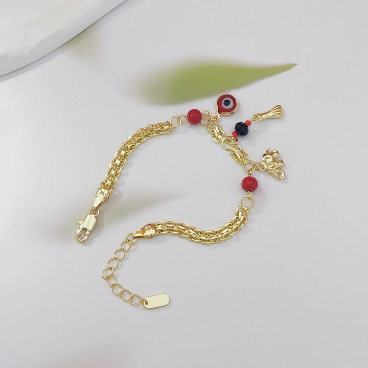 Bracciale Olivenorma in rame con ciondolo a forma di elefante e occhio di Allah, simbolo di benedizione e protezione. - image 4