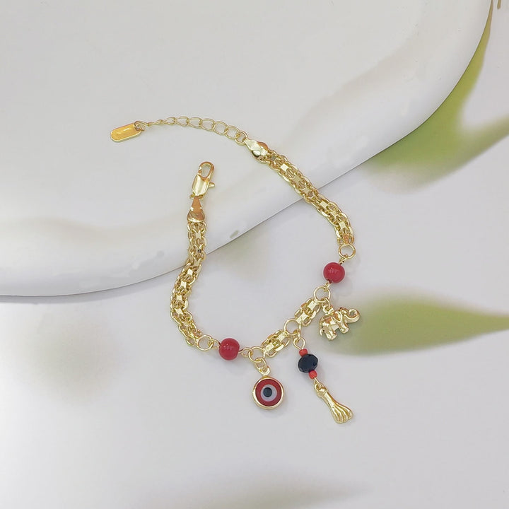 Bracciale Olivenorma in rame con ciondolo a forma di elefante e occhio di Allah, simbolo di benedizione e protezione. - image 6