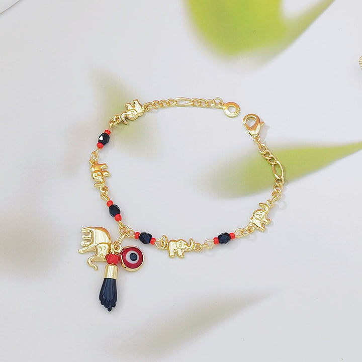 Bracciale Olivenorma con ciondolo a forma di occhio di Allah in perline di rame e simbolo di protezione. - Per adulti A - image 0