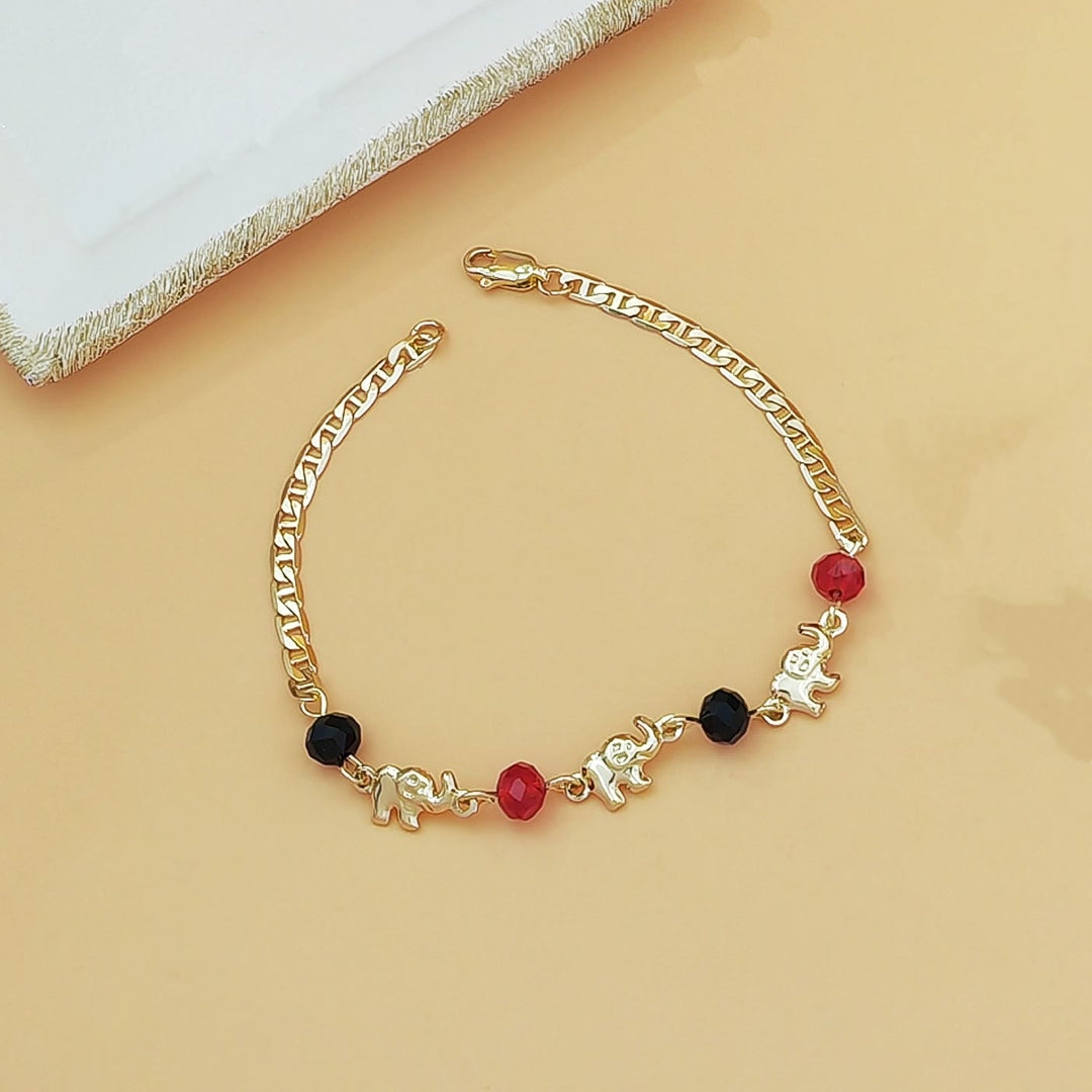 Bracciale Olivenorma in rame con ciondolo a più elefanti, simbolo di benedizione. - Adulto - image 0