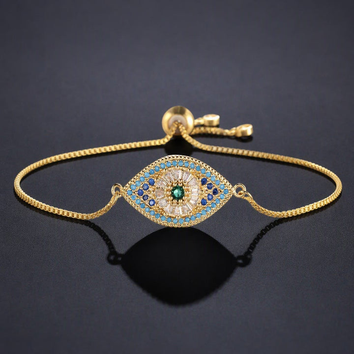Bracciale Olivenorma in rame con intarsio a forma di occhio di Allah e simbolo di protezione. - P - image 16