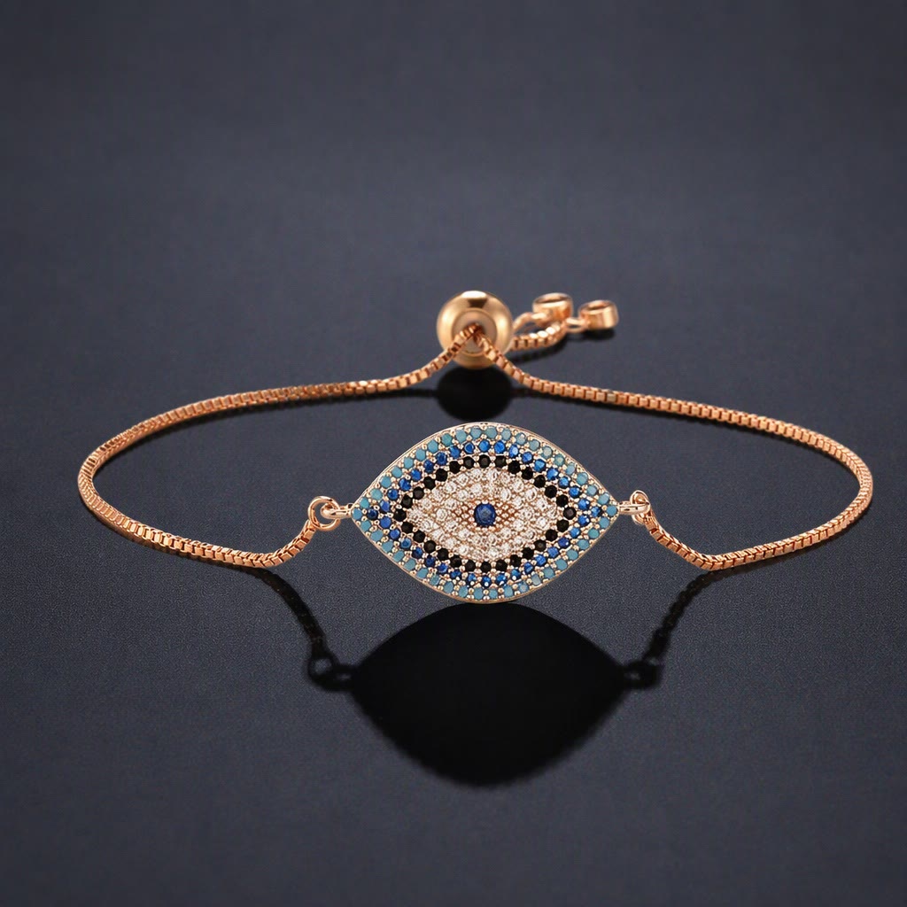 Bracciale Olivenorma in rame con intarsio a forma di occhio di Allah e simbolo di protezione. - F - image 6