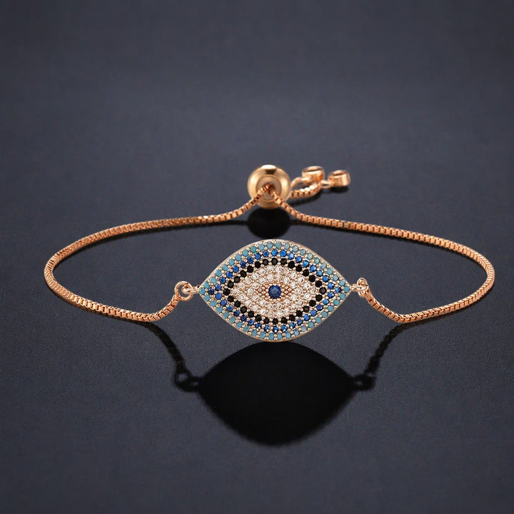 Bracciale Olivenorma in rame con intarsio a forma di occhio di Allah e simbolo di protezione. - F - image 6
