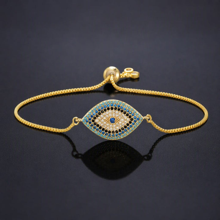 Bracciale Olivenorma in rame con intarsio a forma di occhio di Allah e simbolo di protezione. - G - image 7