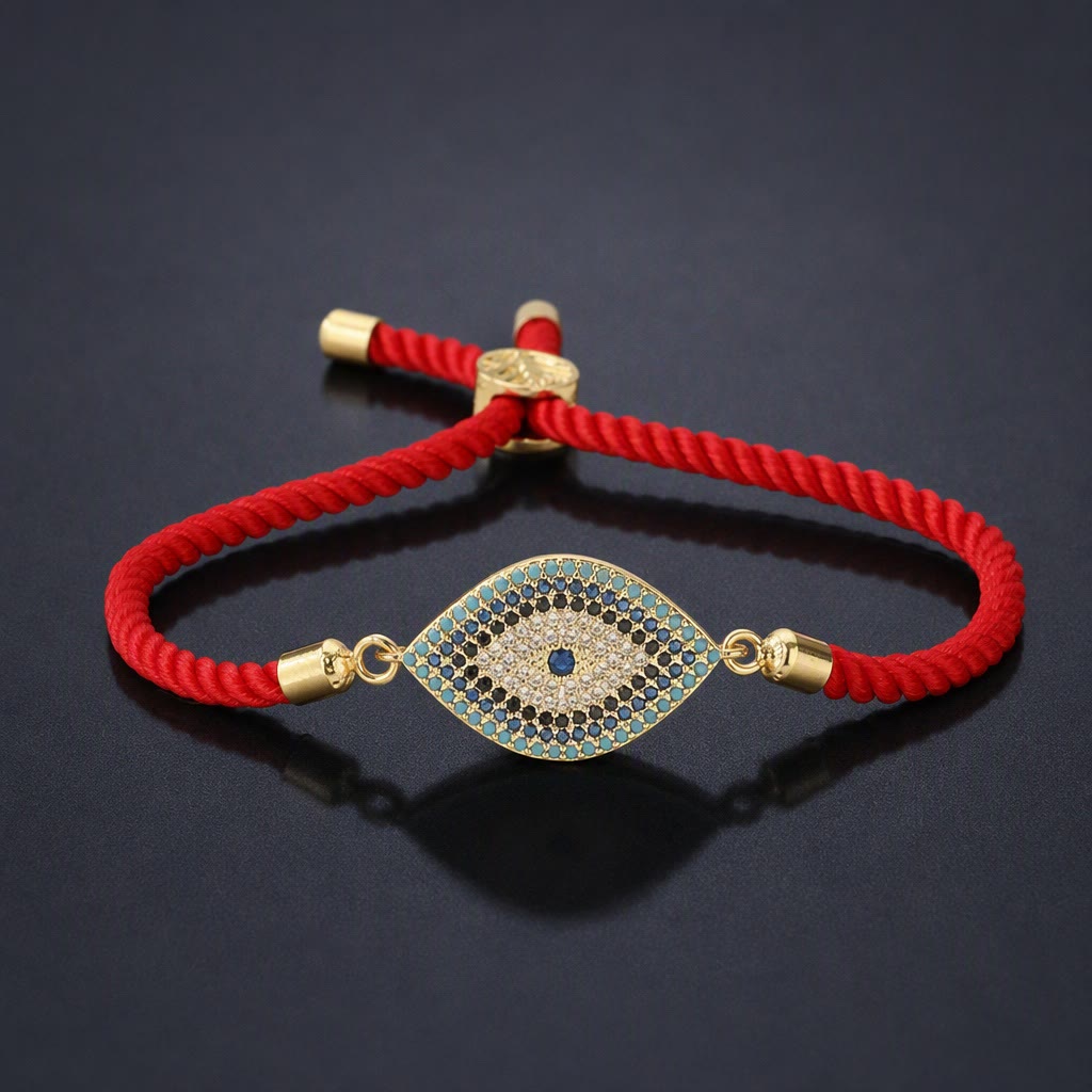 Bracciale Olivenorma in rame con intarsio a forma di occhio di Allah e simbolo di protezione. - K - image 11