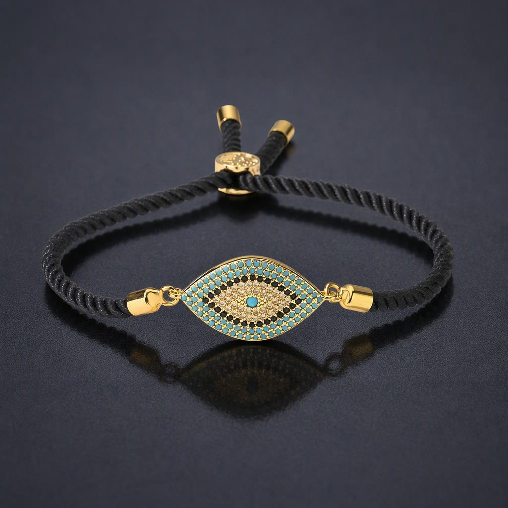 Bracciale Olivenorma in rame con intarsio a forma di occhio di Allah e simbolo di protezione. - L - image 12