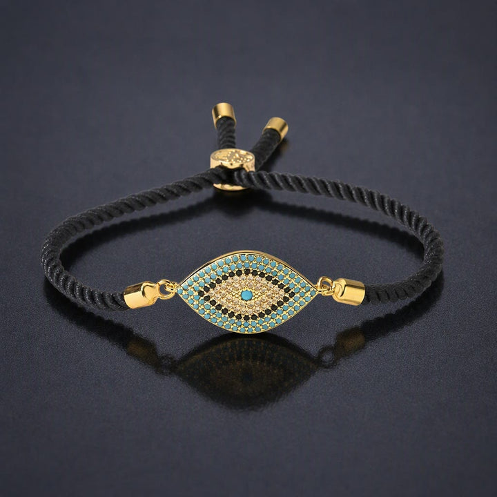 Bracciale Olivenorma in rame con intarsio a forma di occhio di Allah e simbolo di protezione. - L - image 12