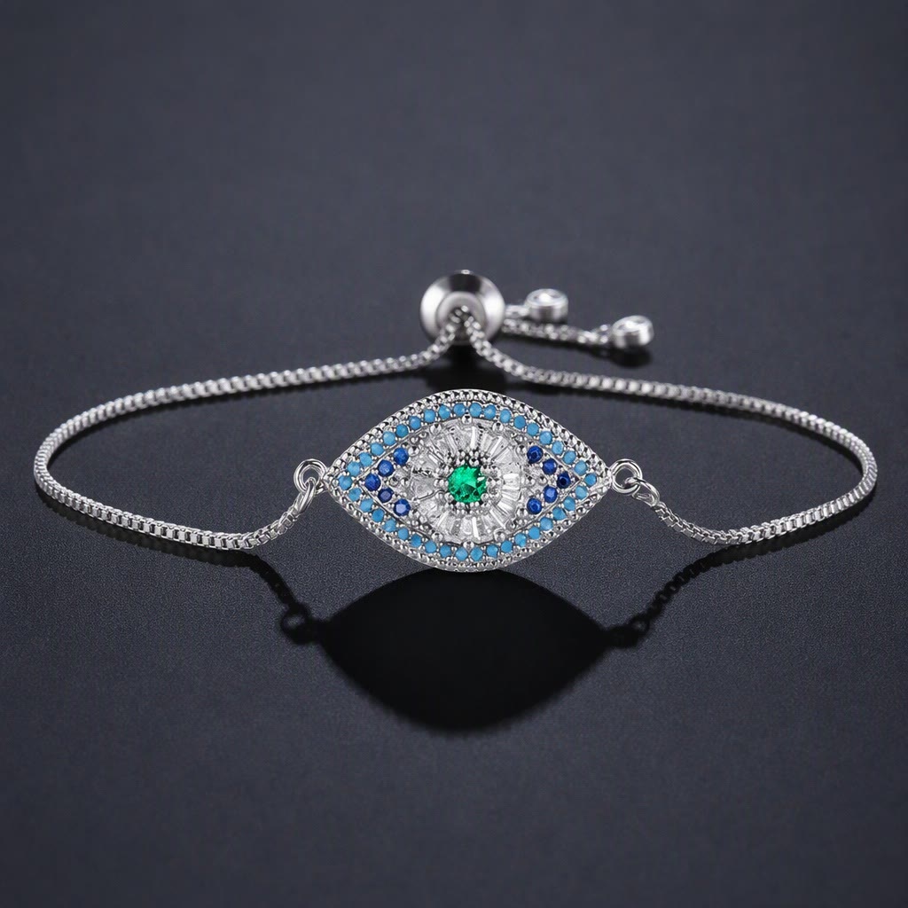 Bracciale Olivenorma in rame con intarsio a forma di occhio di Allah e simbolo di protezione. - O - image 15