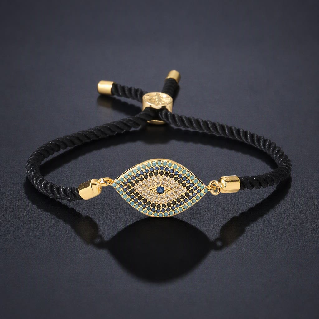 Bracciale Olivenorma in rame con intarsio a forma di occhio di Allah e simbolo di protezione. - UN - image 1