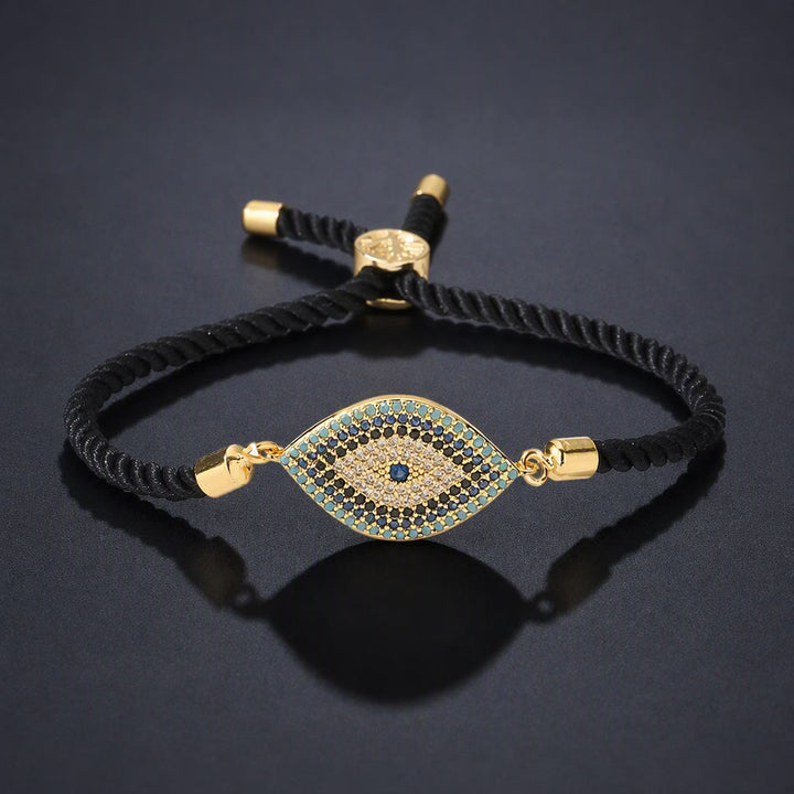 Bracciale Olivenorma in rame con intarsio a forma di occhio di Allah e simbolo di protezione. - UN - image 1