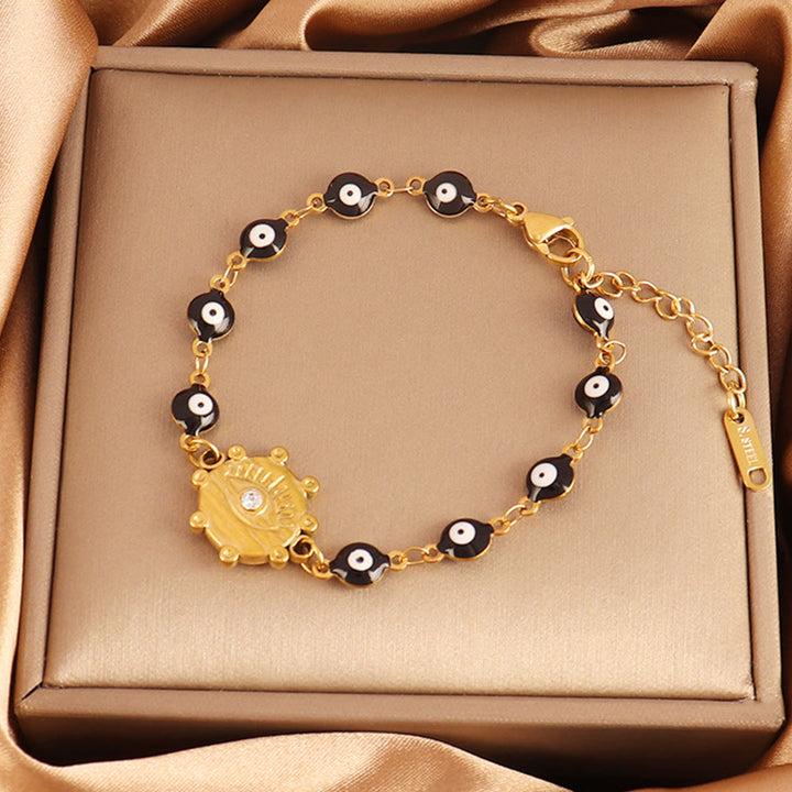 Bracciale Olivenorma in acciaio inossidabile con perline multiple e design a occhio di Allah, simbolo di fortuna. - Ornamento a stella Occhio di malocchio - image 14