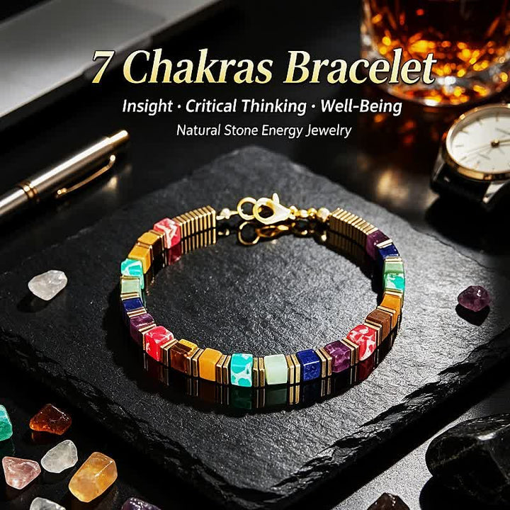 Bracciale Olivenorma con perline in pietra naturale e simbolo di protezione e resistenza. - 7 Chakra - image 27