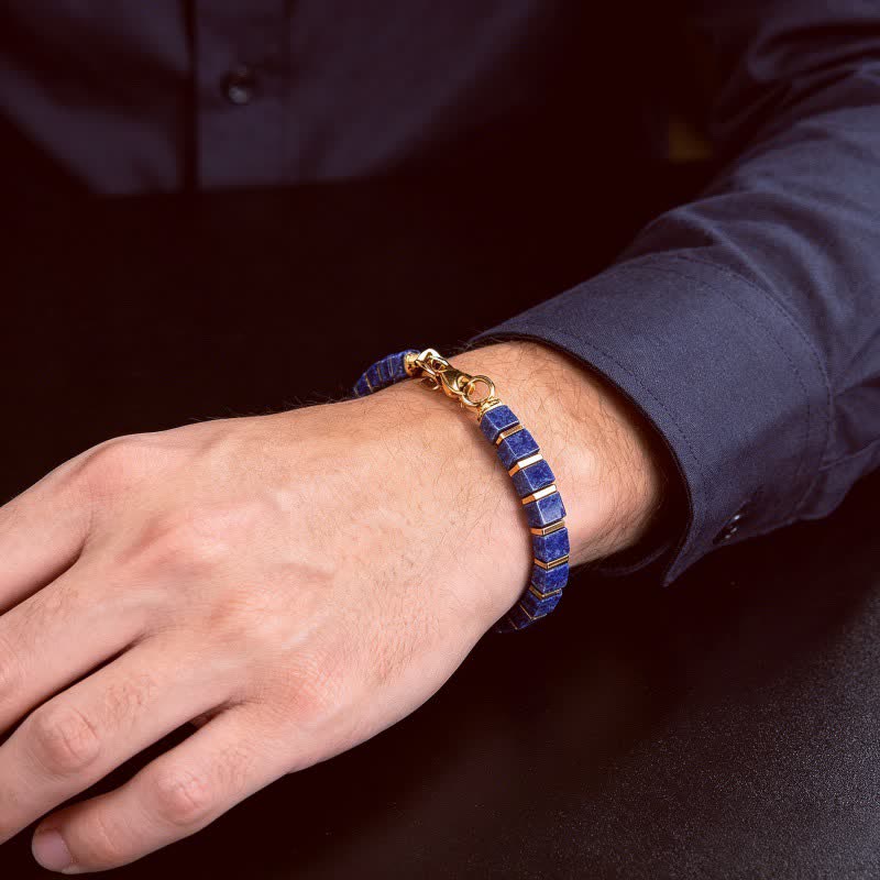 Bracciale Olivenorma con perline in pietra naturale e simbolo di protezione e resistenza. - image 7