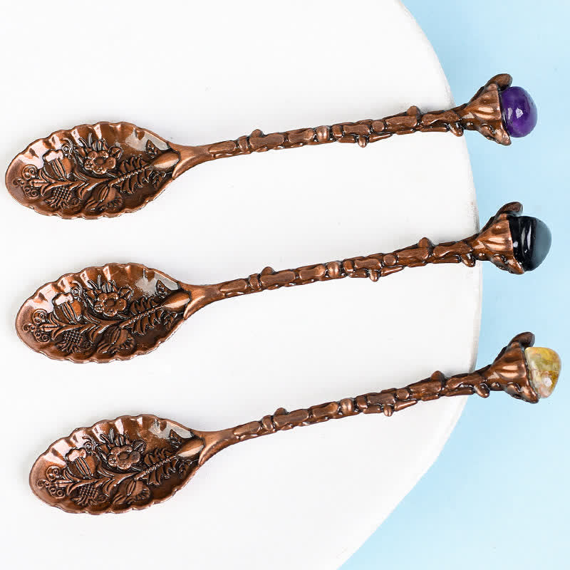Il cucchiaio Olivenorma con design a ramo di cristallo assortito simboleggia la guarigione. - image 1