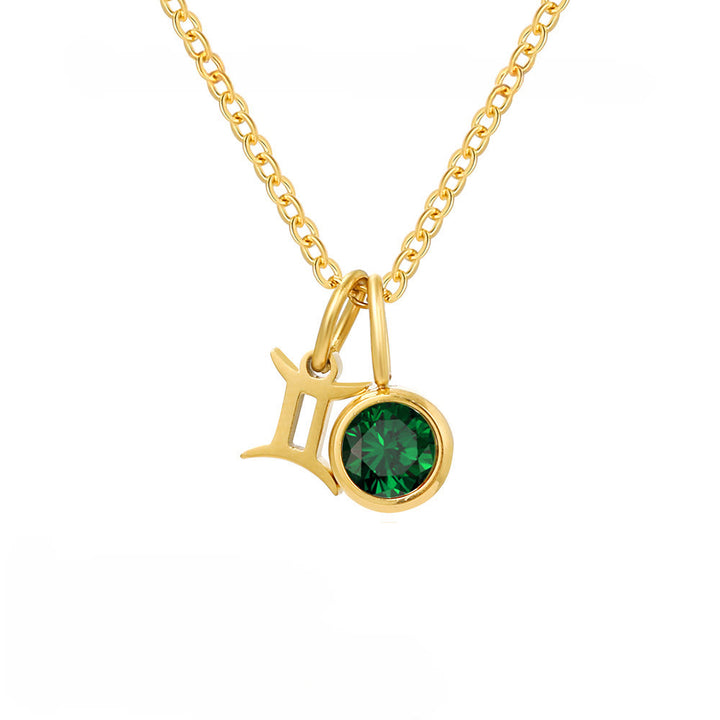 Collana in acciaio inossidabile con rune zodiacali Olivenorma - Gemelli - image 6