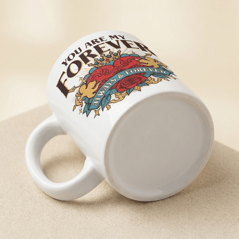 Tazza in ceramica Olivenorma con corona a forma di cuore e Cupido dell'amore eterno - image 4