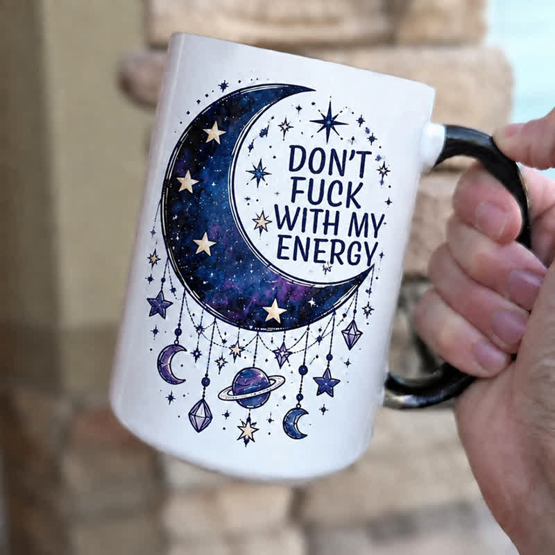 Tazza in ceramica energetica personale Olivenorma Cosmic Moon Star Guard - 450 ml / 15 oz - image 0