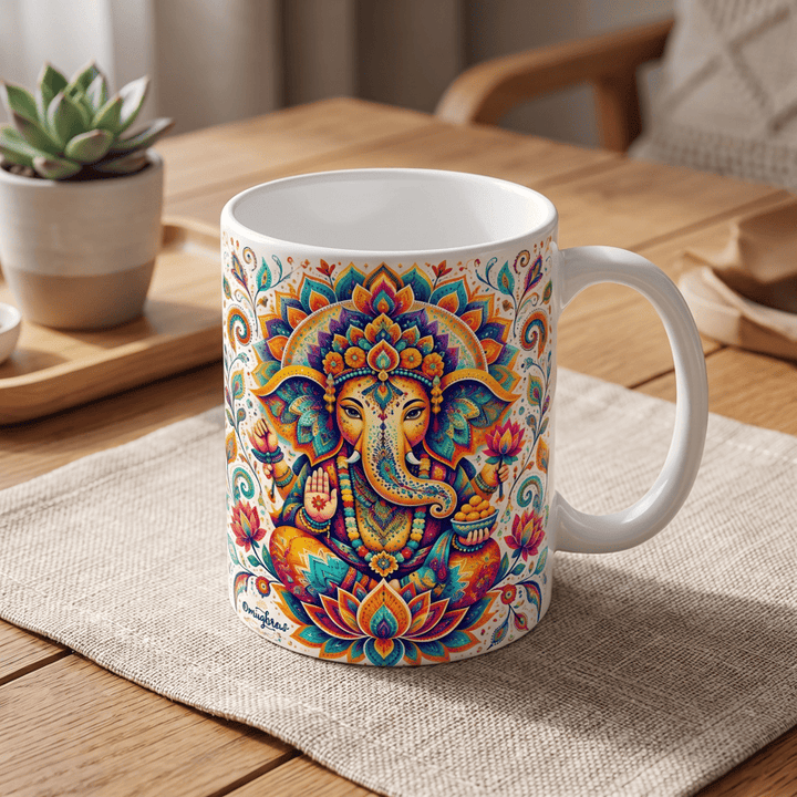 Tazza in ceramica Olivenorma Ganesha Saggezza Buona Fortuna - 450 ml / 15 oz - image 0