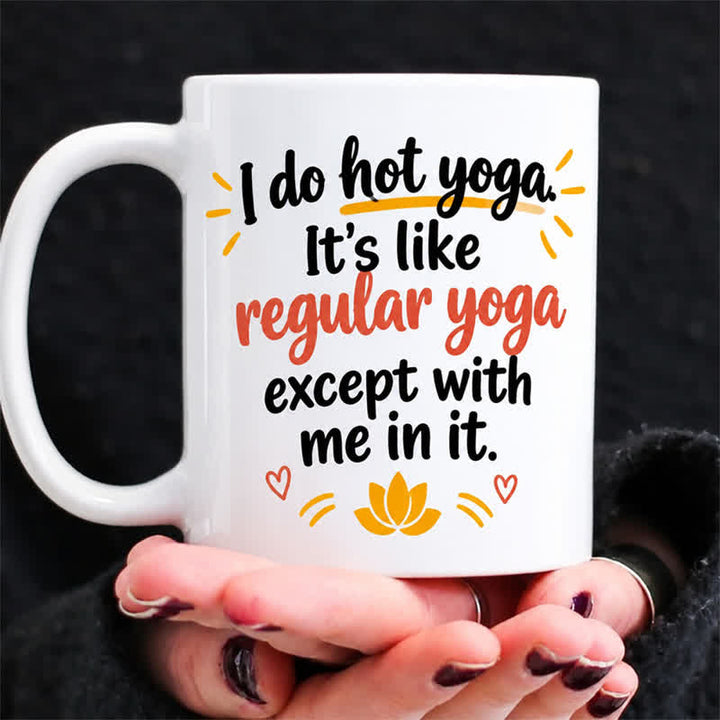 Olivenorma Hot Yoga Citazione Divertente Tazza in Ceramica Lotus - image 1