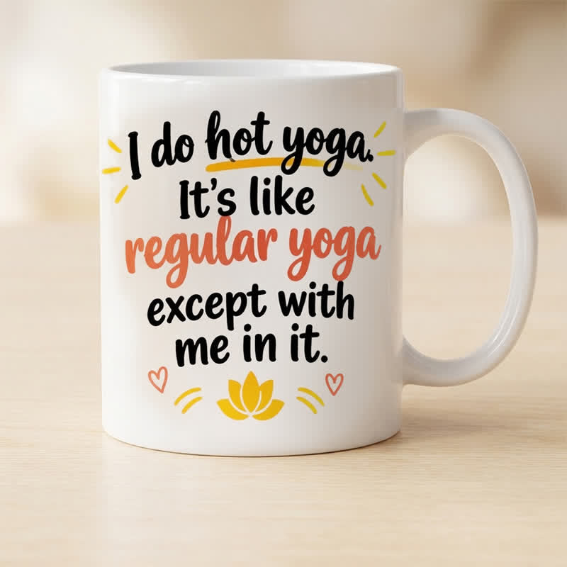Olivenorma Hot Yoga Citazione Divertente Tazza in Ceramica Lotus - image 2